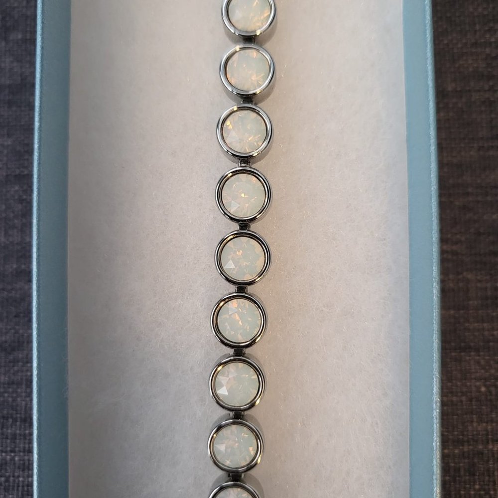 Glazed White Ice Bracelet (3856BF) Touchstone Crystal by Swarovski